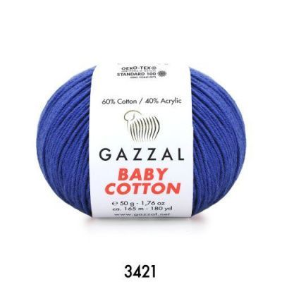 GAZZAL  BABY COTTON   3421  - 60% Хлопок, 40% Акрил 50 г/165 м
