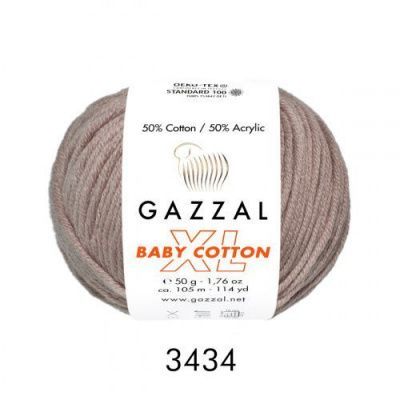 GAZZAL  BABY COTTON XL  3434  - 50% Хлопок, 50% Акрил 50 г/105 м